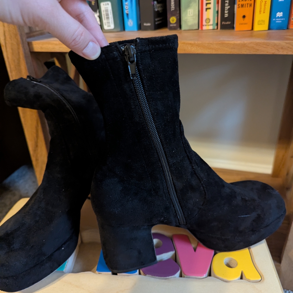 Silent D Otto Black Suede Women's Ankle Booties